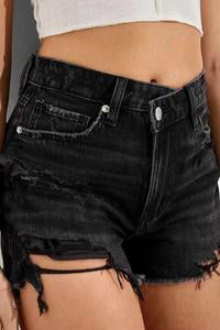 Ripped Denim Shorts